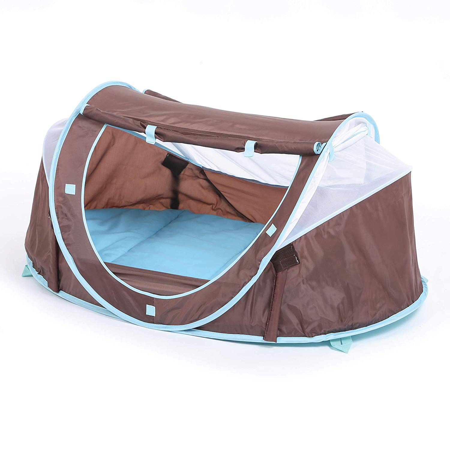 DJEDJEO Lit De Voyage Bébé Pliable Léger Avec Moustiquaire - Réducteur De Lit Portable 0-6 Mois, Protection Soleil Et Moustiques